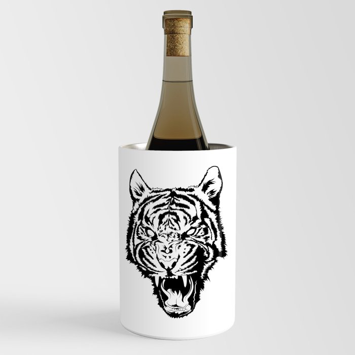 Tiger Illustration (Black & White) Wine Chiller