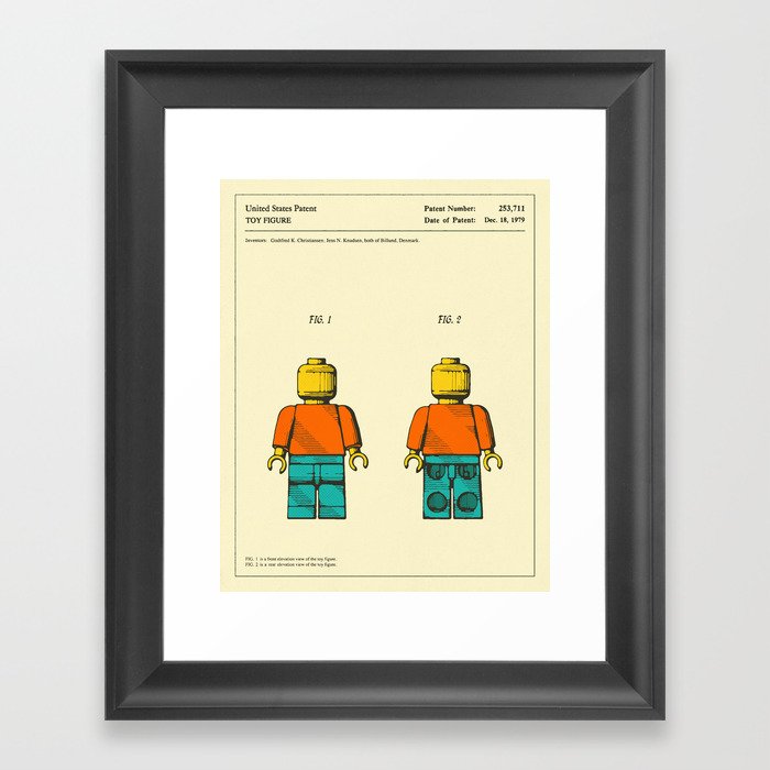 TOY FIGURE Patent (1979) Reproduction Framed Art Print