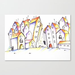 Houses Illustration Canvas Print