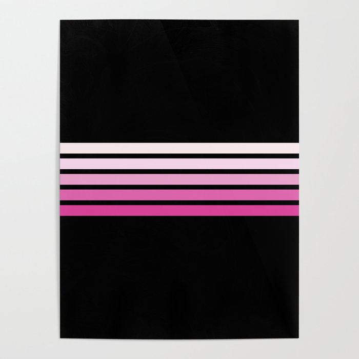 Pink Abstract Minimal Retro Stripes 70s Style - Nobuyasu Poster