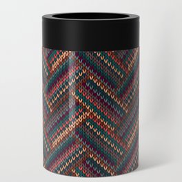 Knitted Textured Pattern Brown Can Cooler