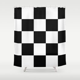 Black and White Checker Shower Curtain