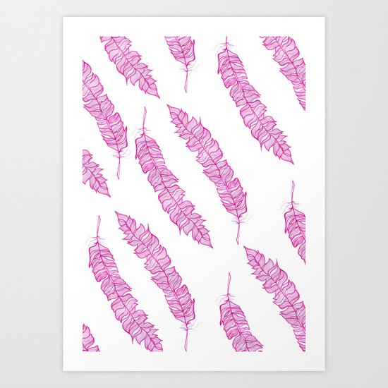 Pink Feathers Art Print