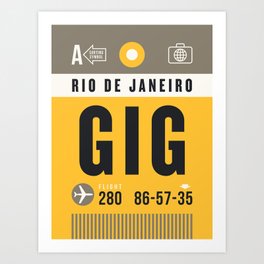 Luggage Tag A - GIG Rio De Janeiro Brazil Art Print