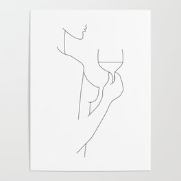 Red Wine Lines Poster