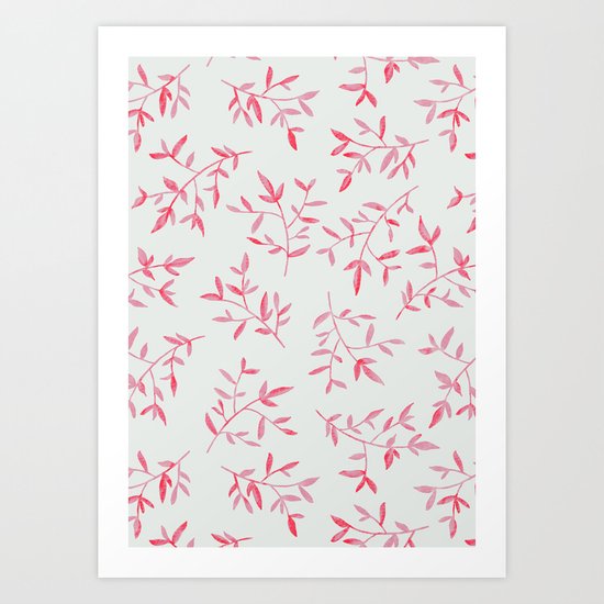 PINK LEAVES Art Print
