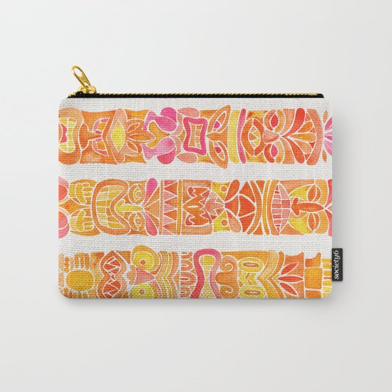 Tiki Totems – Orange Ombré Carry-All Pouch