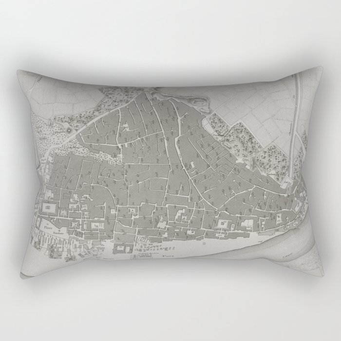 Vintage Map of Cairo Egypt (1809) Rectangular Pillow