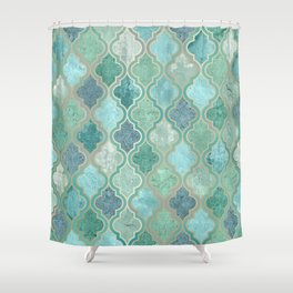 Moroccan Teal Green Shower Curtain
