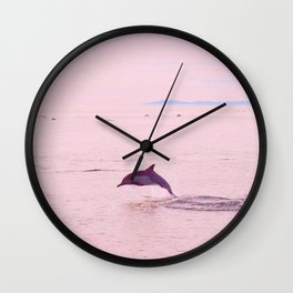 Pink Porpoise Wall Clock