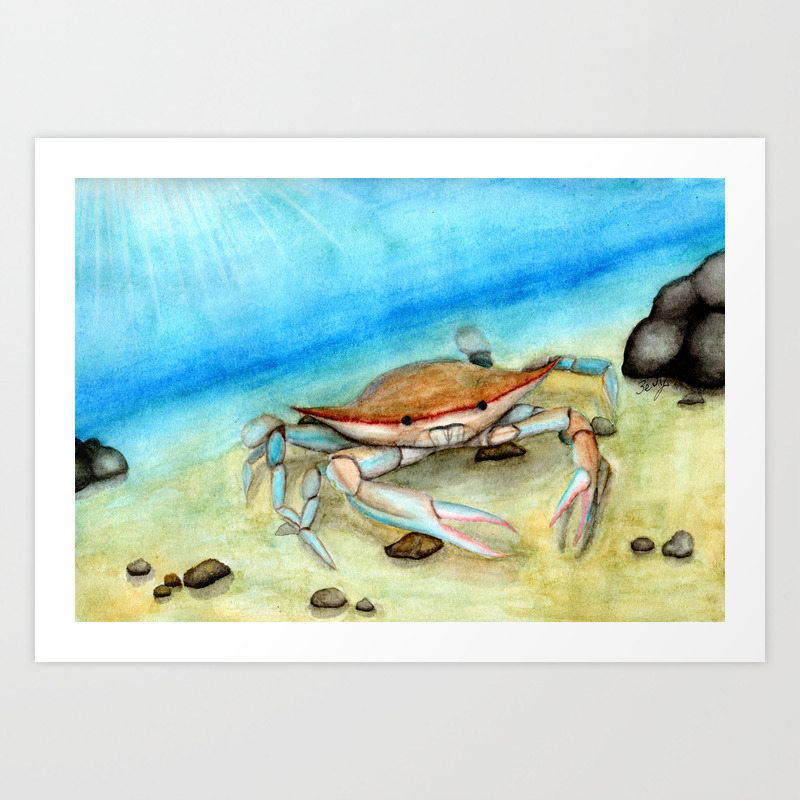 Chesapeake Bay Blue Crab Art Print By Aertidoll Society6