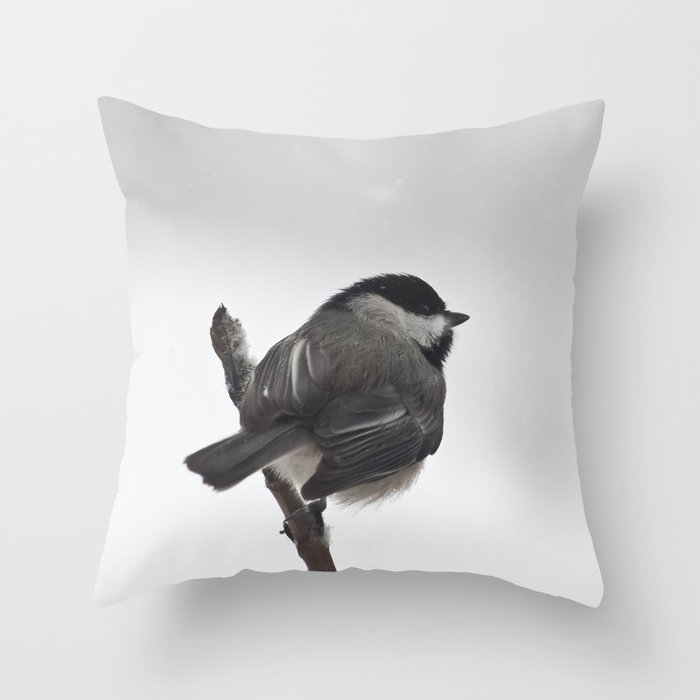 The Bravest Little Chickadee Throw Pillow