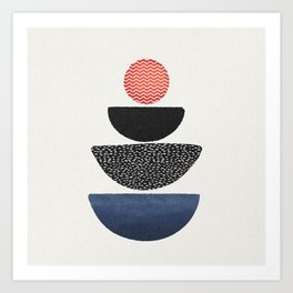 Modern abstract shapes stack with minimalist patterns Art Print