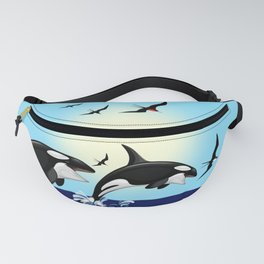 Orca Killer Whale jumping out of Ocean Fanny Pack