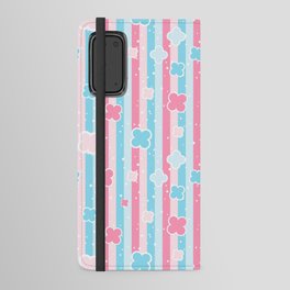 Pastels,pink,blue stripes  Android Wallet Case