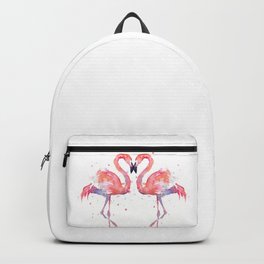 Pink Flamingo Love Two Flamingos Backpack | Flamingolove, Birdwatercolor, Love, Watercoloranimal, Minimalism, Twoflamingos, Flamingo, Nature, Funny, Flamingowatercolor 