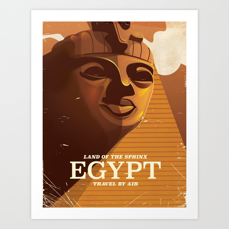 Egypt Cairo Sphinx Proche Orient Egyptian Vintage Travel Advertisement Poster
