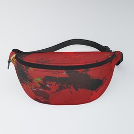 Red and Black Hibiscus Fanny Pack
