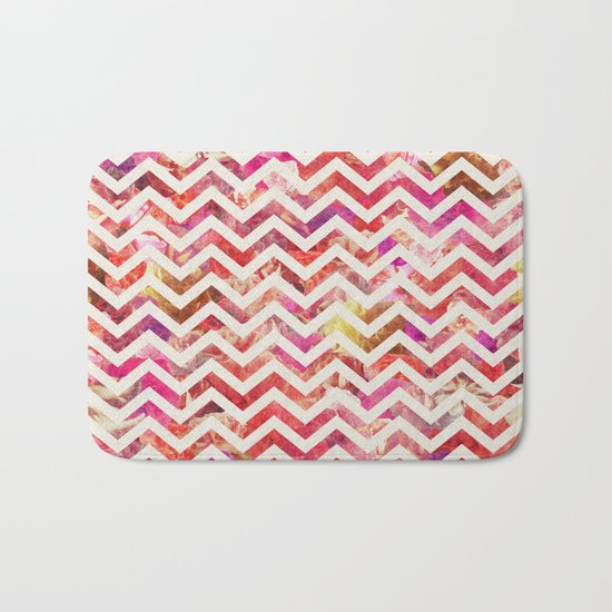 FLORAL CHEVRON Bath Mat