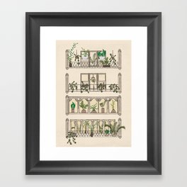 Barcelona Balcony Bright Framed Art Print