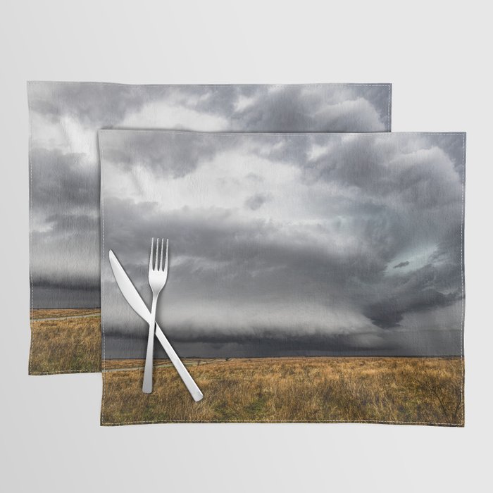 Split Second Scenery - Supercell Thunderstorm Takes Shape in the Blink of an Eye on a Stormy Spring Day in Texas Placemat
