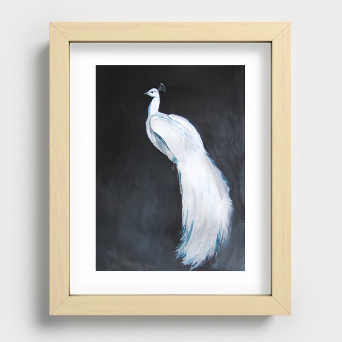 White Peacock II Recessed Framed Print