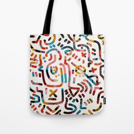 Graffiti Art Life in the Jungle with Symbols of Energy Tote Bag
