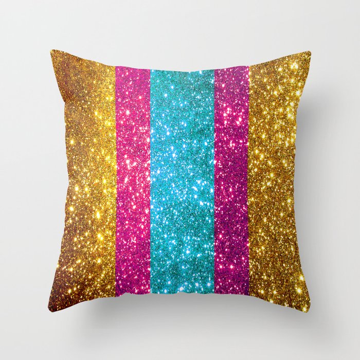 Glitter Trendy 3 Colors Collection Throw Pillow