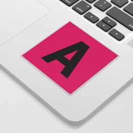 Letter A (Black & Magenta) Sticker