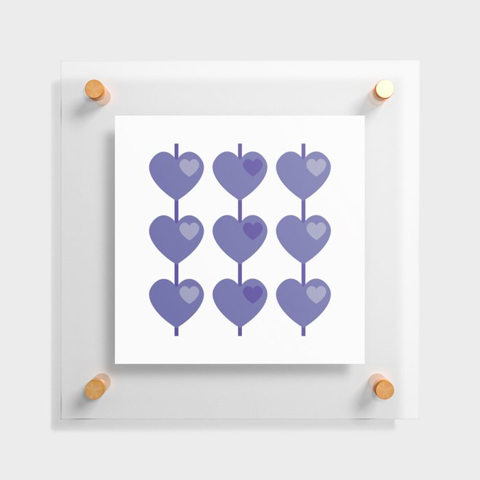 Always In My Heart - Heart Strings - Very Peri Pantone Color of the Year Floating Acrylic Print