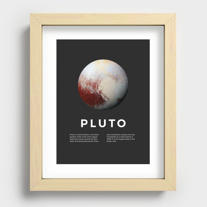 Pluto - Astronomy Space Print Recessed Framed Print
