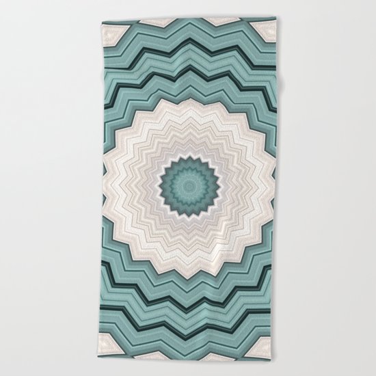 Abstract Turquoise Rings Beach Towel