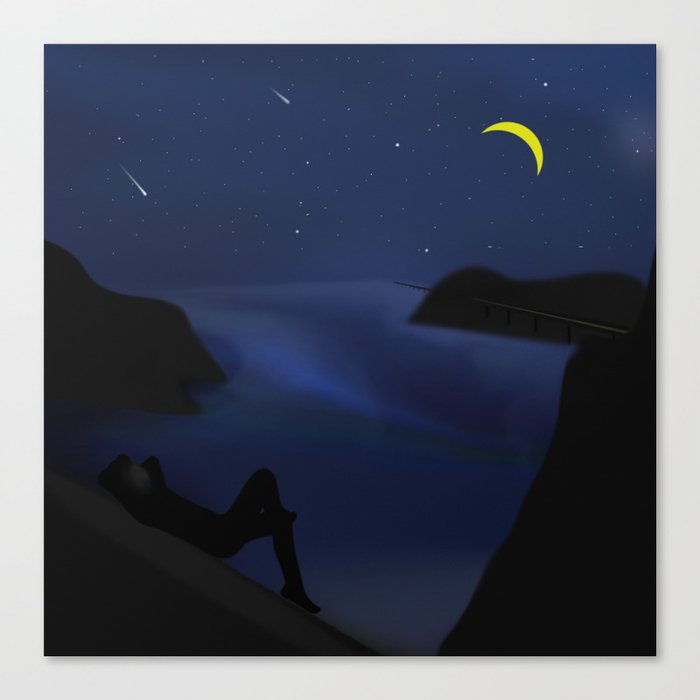 look up at the evening stars Canvas Print