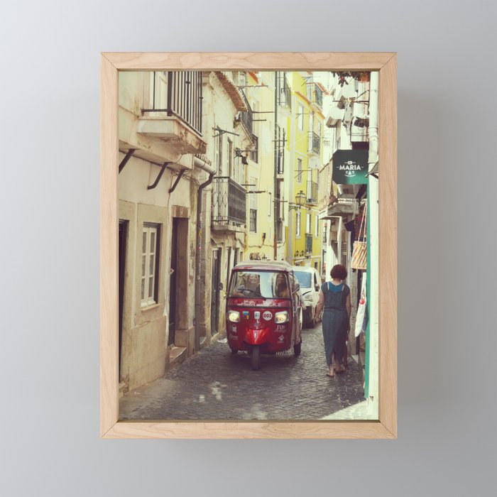 Street in Lisbon | Portugal Summer Holidays | Travel Photography Framed Mini Art Print