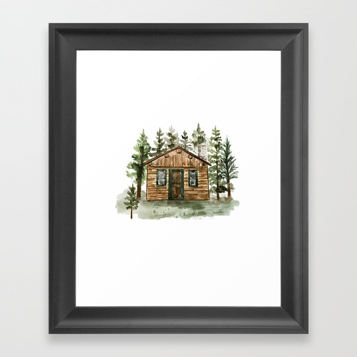 Cabin in the Woods Framed Art Print