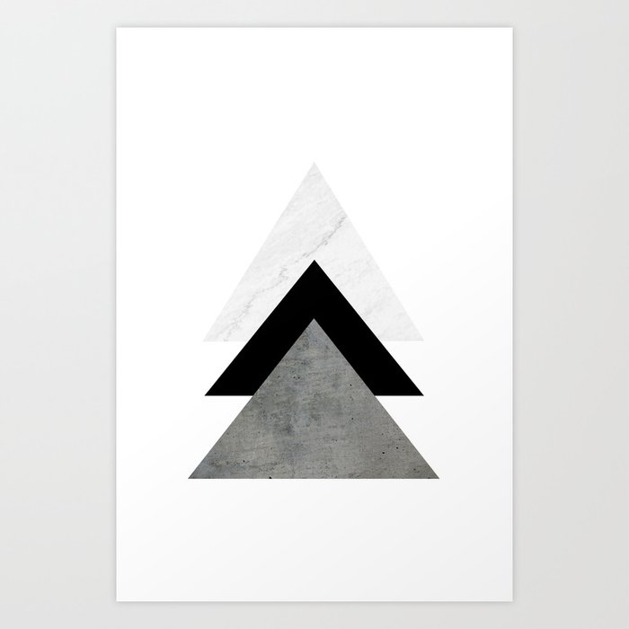 Arrows Monochrome Collage Art Print