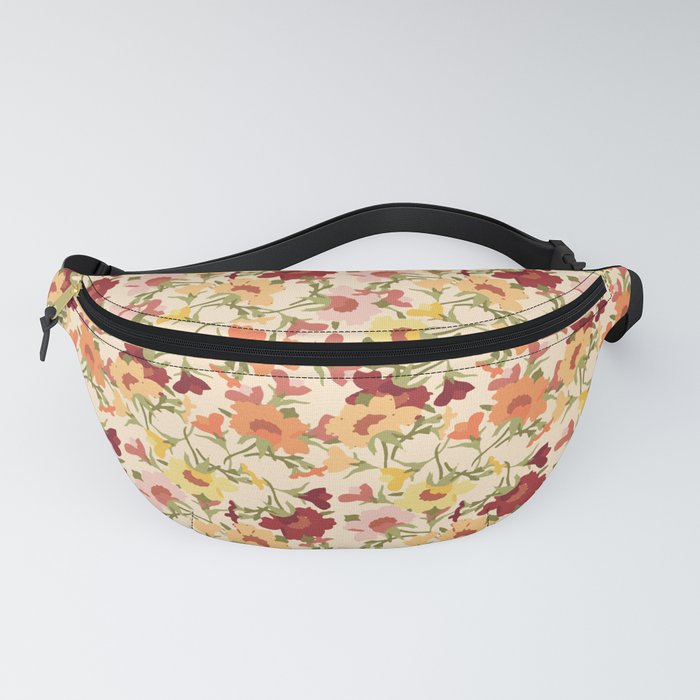 autumnal yellow orange red floral evening primrose flower meaning youth and renewal  Fanny Pack