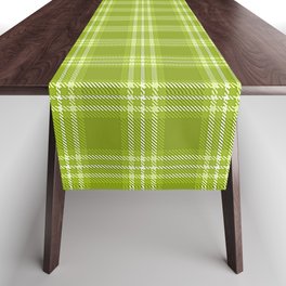 Grass Yellow Green Tartan Plaid Scottish Pattern Table Runner