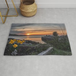 Sunset in Folly Cove 5-5-18 Rug | Spring, Sea, Landscape, Outdoors, Ocean, Clouds, Newengland, Color, Cove, Flowers 