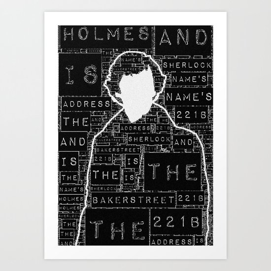Sherlock BBC: Type Art Print