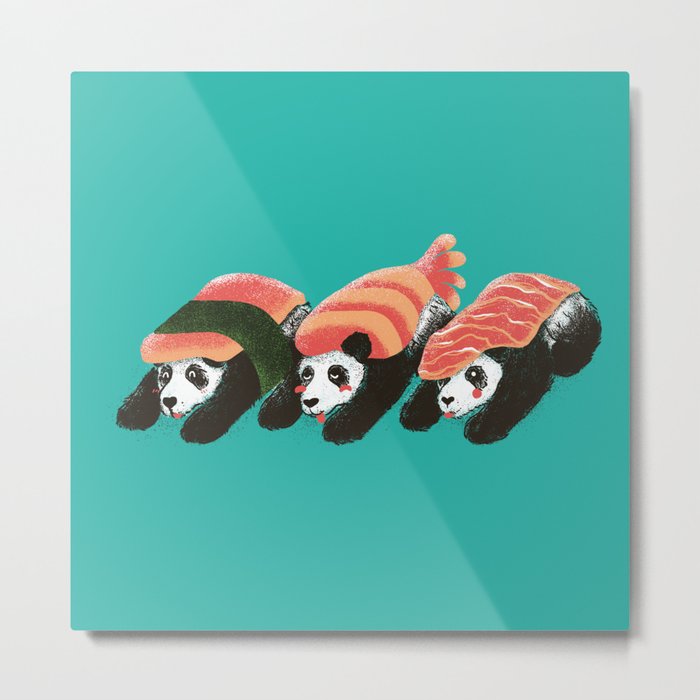 Sushi Panda Metal Print