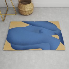 Figurative art - Nude in blue Area & Throw Rug