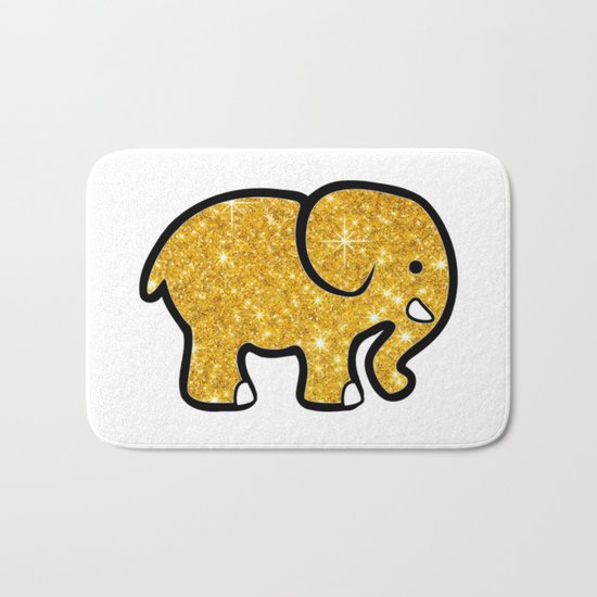 Gold Glitter Elephant Bath Mat
