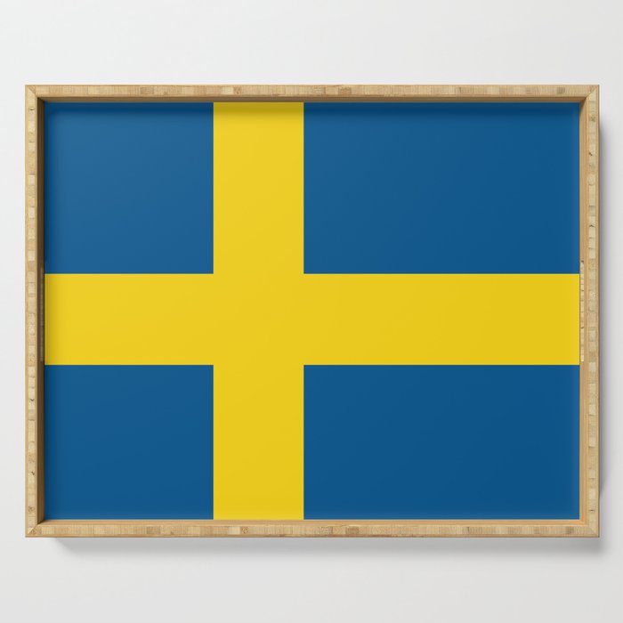 Sweden Flag Print Swedish Country Pride Patriotic Pattern Serving Tray