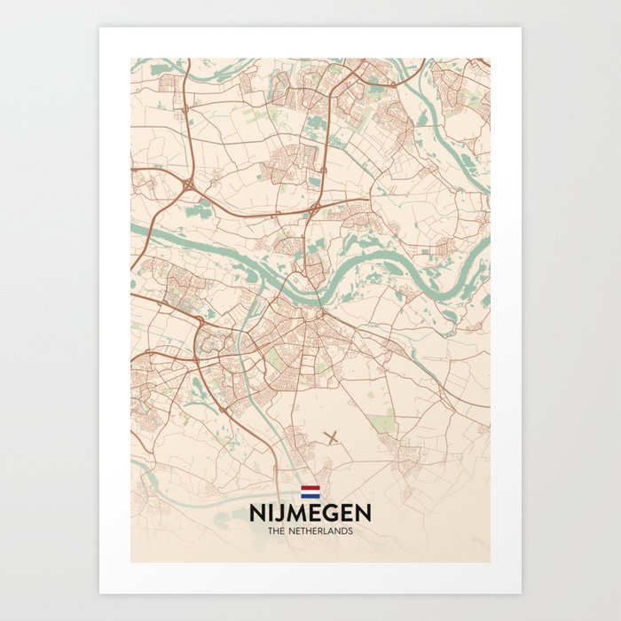 Netherlands - Vintage City Map Art Print IMR Designs |