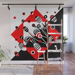 MICROGRAVITY - RED & BLACK Wall Mural