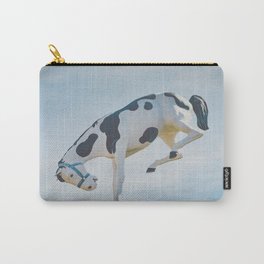 Bucking Bronc Carry-All Pouch | Digital, Color, Vintage, Funny, Rurex, Horsephotography, Buckingbronco, Humorous, Americana, Blue 