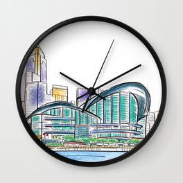 Hong Kong Convention and Exhibition Centre Wall Clock | Hongkong, Hkcec, Ink Pen, Drawing 