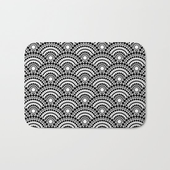 BLACK AND WHITE GEOMETRIC (abstract) Bath Mat