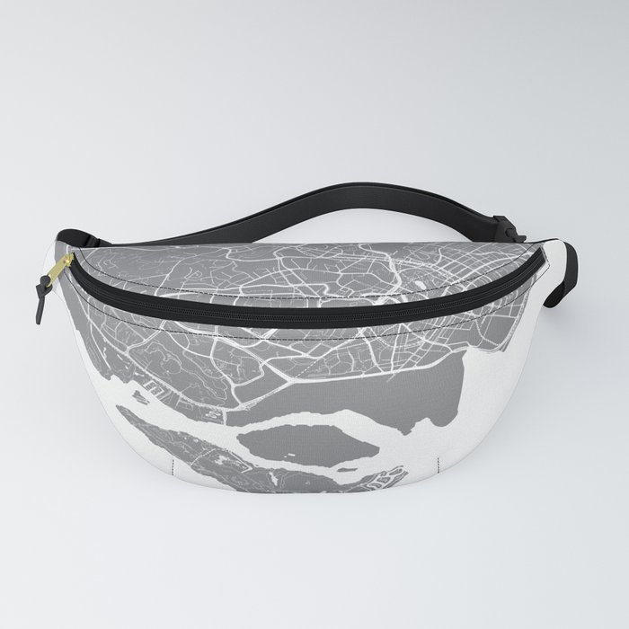 Singapore City Map - Grey Fanny Pack